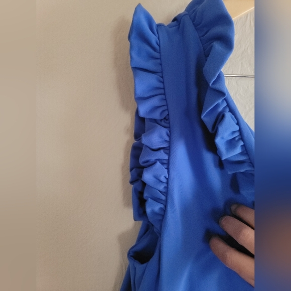 Susana Monaco, One Shoulder Dress, Dazzling Blue, Size Large - Picture 3 of 6